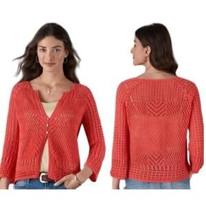 Sundance Vibrant Coral Knit Cardigan